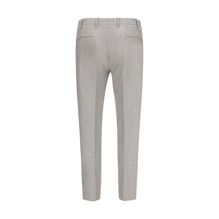 Gray Fleece Wool Dress Pants