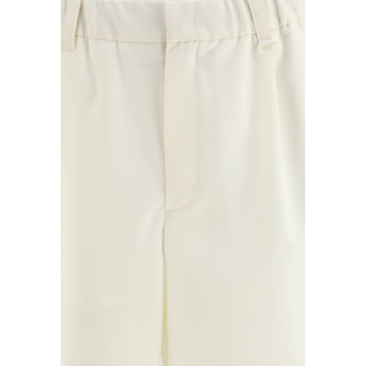 Beige Polyester Bermuda Shorts