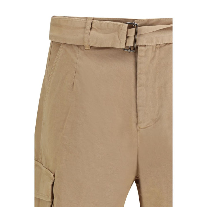 Beige Cotton Bermuda Shorts