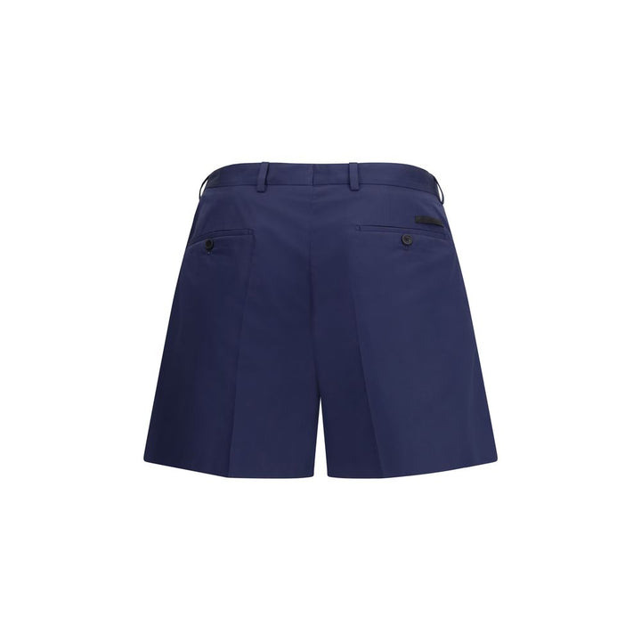 Blue Cotton Bermuda Shorts