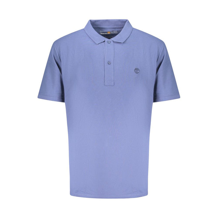 Blue Cotton Men Polo
