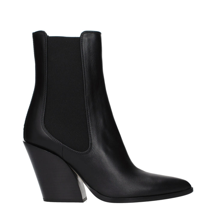 Black Leather Ankle Boots
