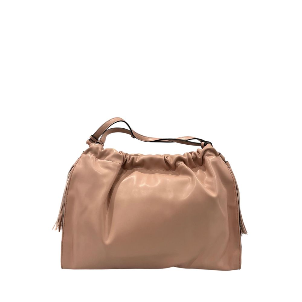 Pink Polyurethane Women Shoulder Bag