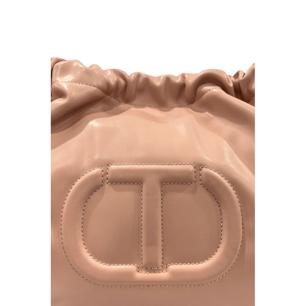 Pink Polyurethane Women Shoulder Bag