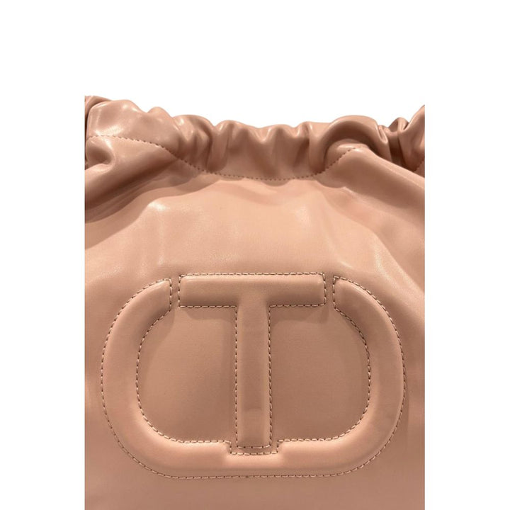 Pink Polyurethane Women Shoulder Bag