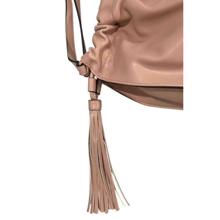 Pink Polyurethane Women Shoulder Bag