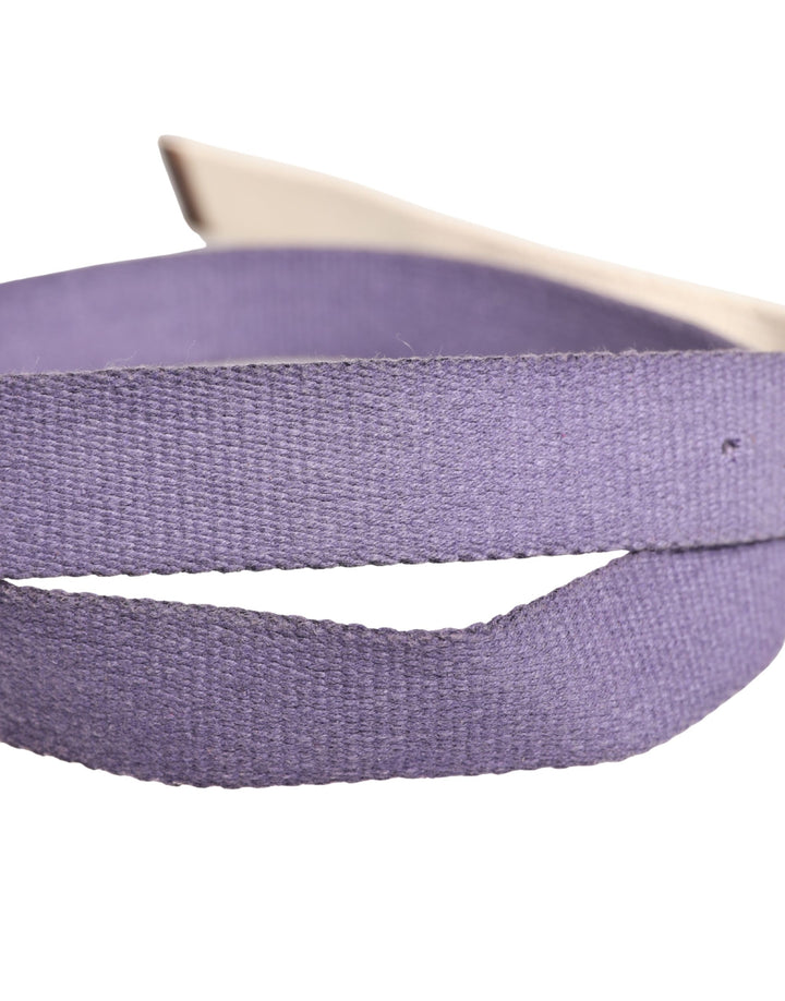 Men Purple Canvas Silver Metal Buckle Belt