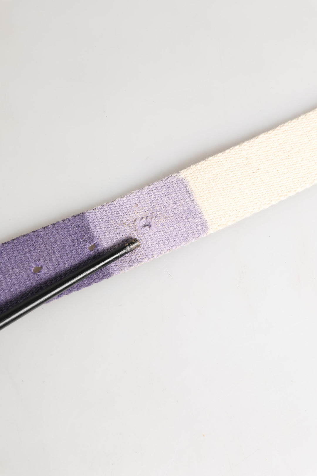 Men Purple Canvas Silver Metal Buckle Belt