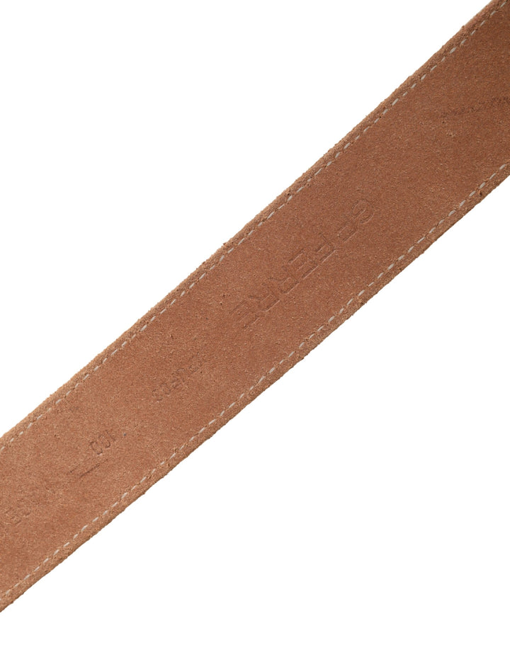 Men Beige Canvas Silver Metal Buckle Cintura Belt