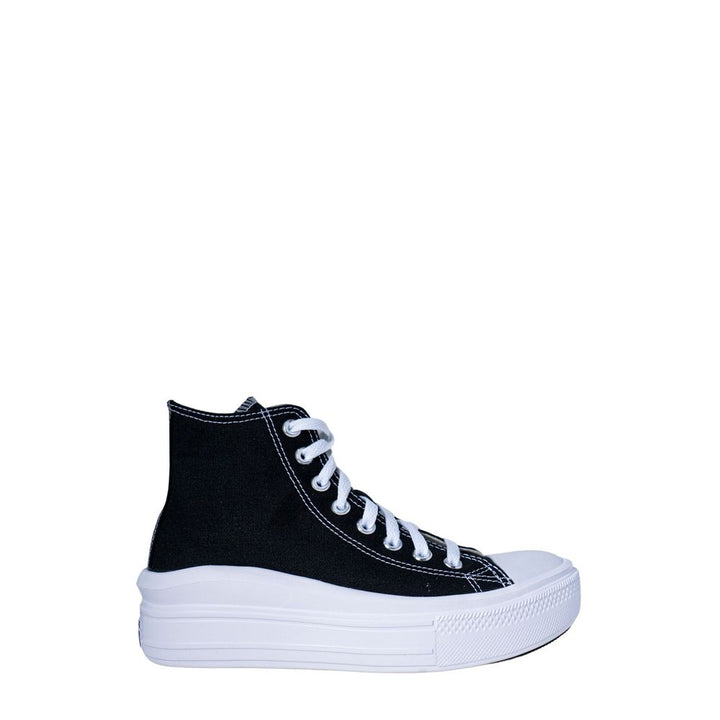 Black Cotton Platform Sneakers