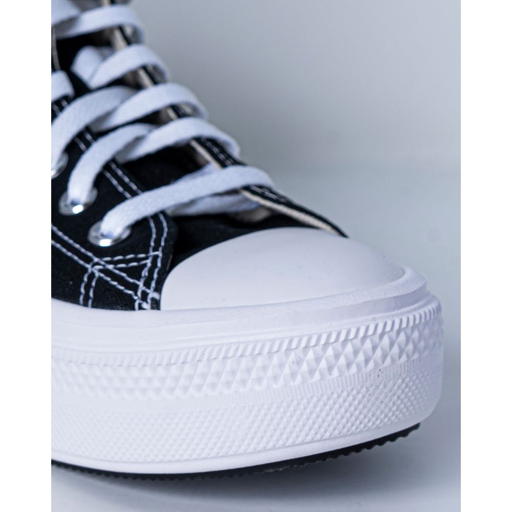 Black Cotton Platform Sneakers