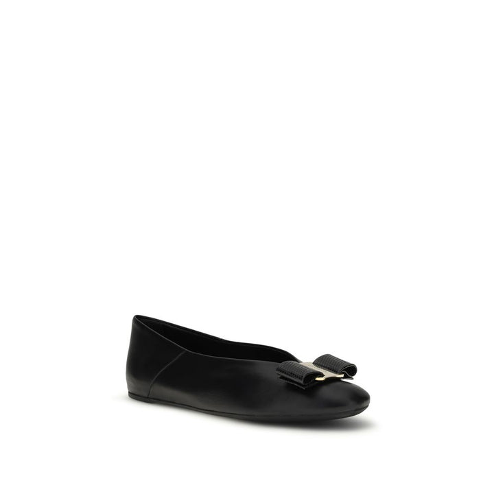 Black Calf Leather Bos Taurus Ballet Flats