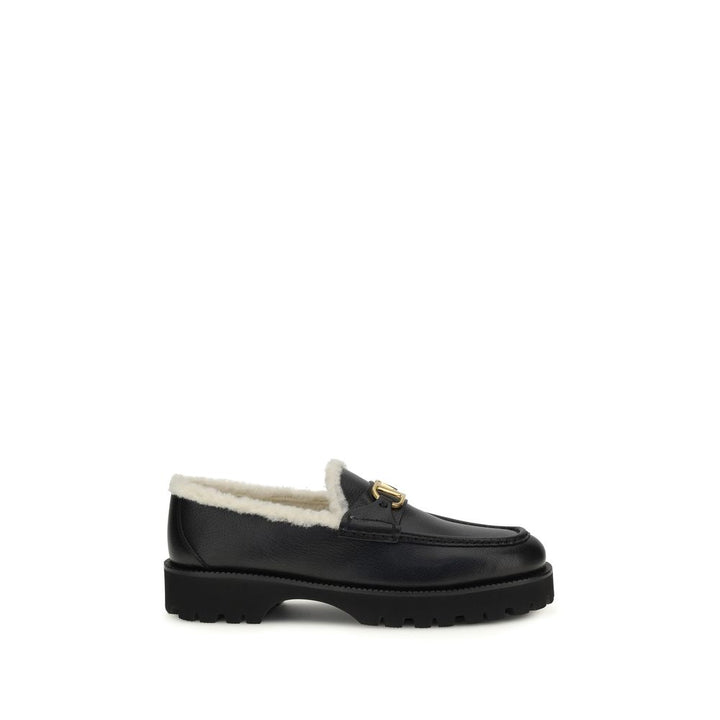 Black Calf Leather Bos Taurus Slip-On Loafers