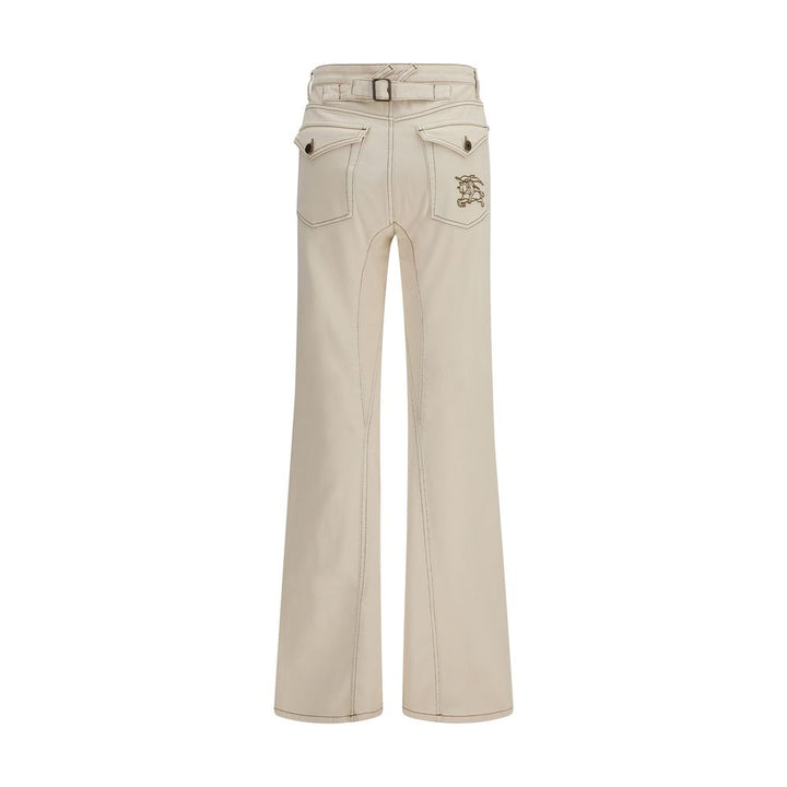 Beige Cotton Bootcut Jeans