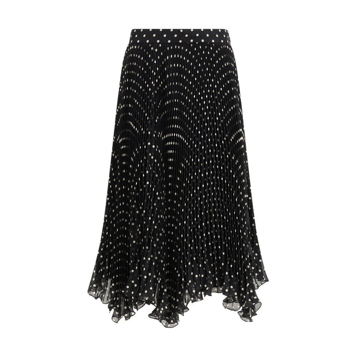 Black Viscose Midi Skirt