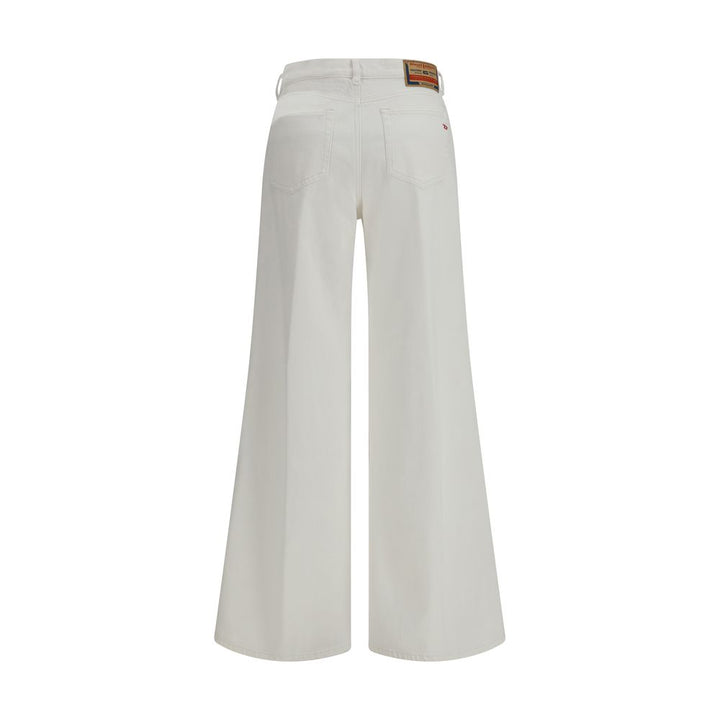 White Cotton Flared Jeans