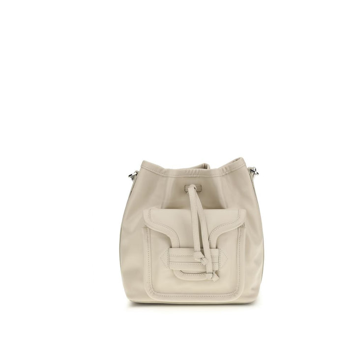 Beige Calf Leather Bos Taurus Backet Bag