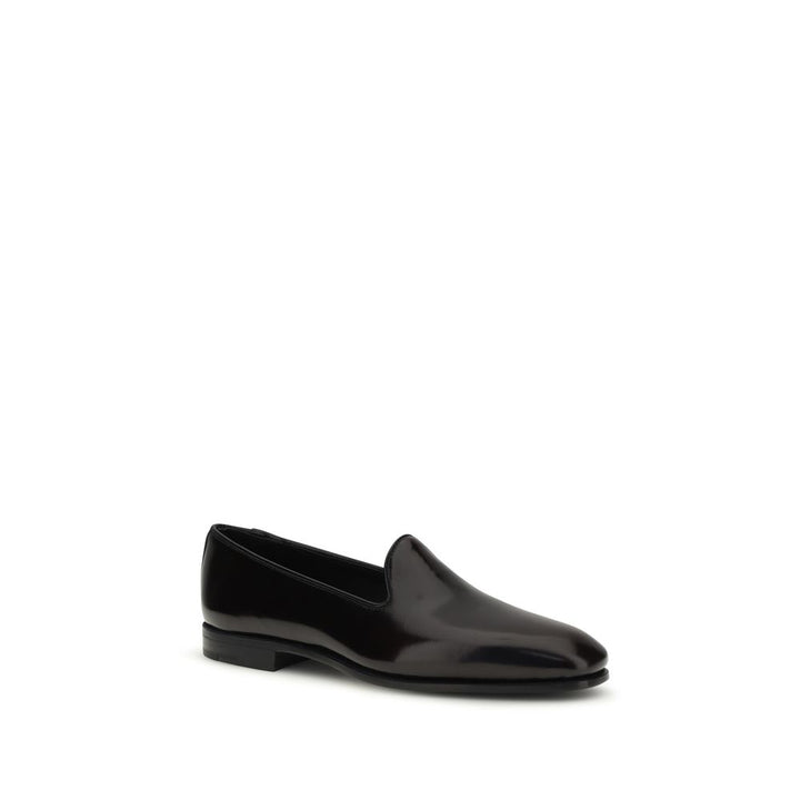 Black Calf Leather Bos Taurus Slip-On Loafers