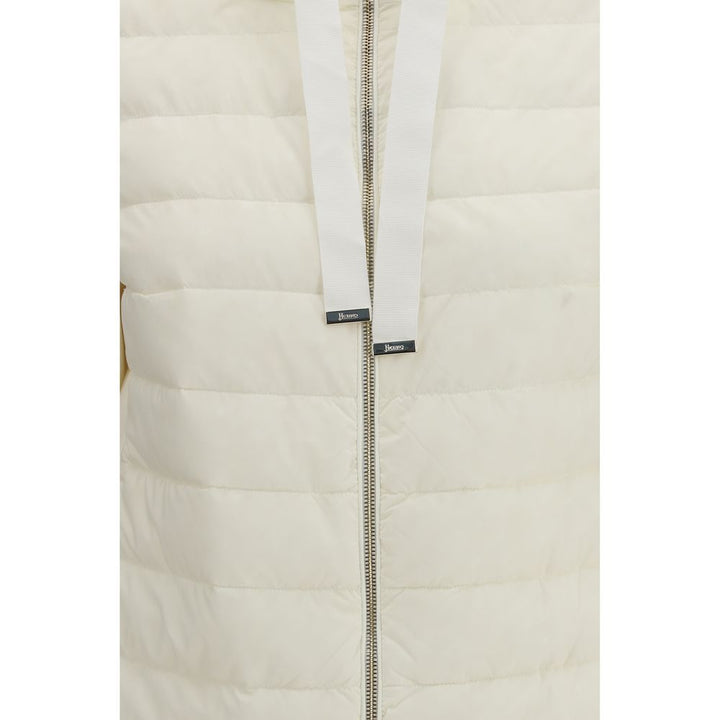 Beige Polyamide Biker Jacket