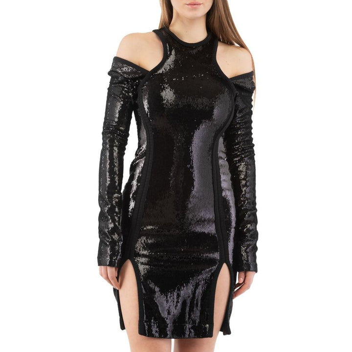 Black Polyester Cocktail Dress