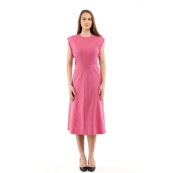 Fuchsia Polyester Casual Dress