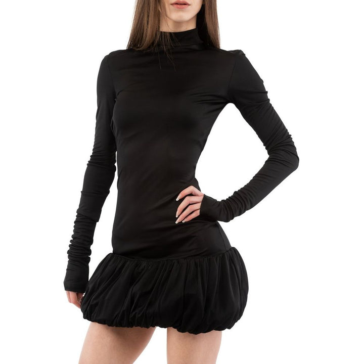 Black Viscose Casual Dress