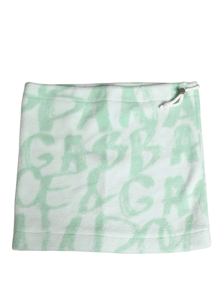 Men White Logo Print Nylon Neck Warmer Hat