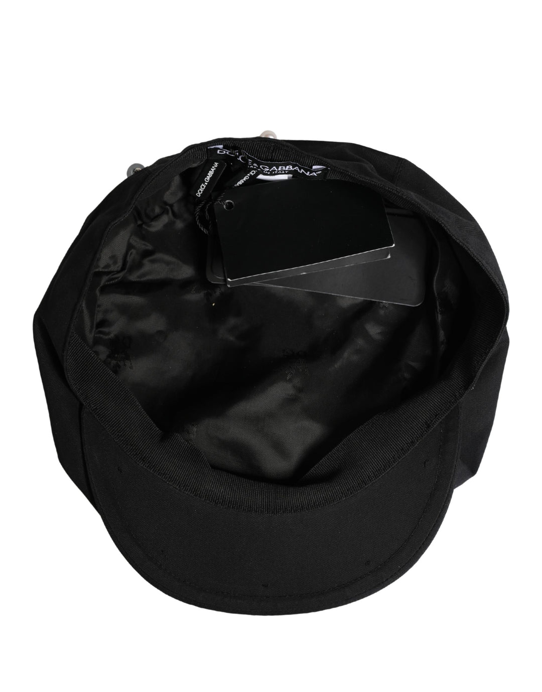 Men Black Cotton Embellished Newsboy Capello Hat