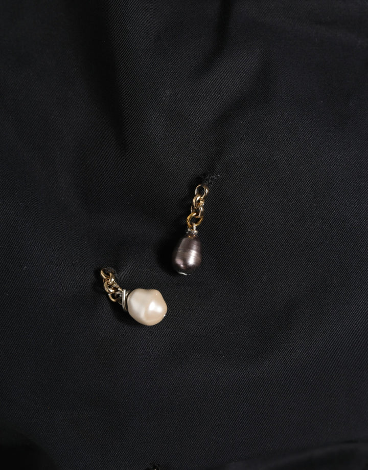 Men Black Cotton Embellished Newsboy Capello Hat