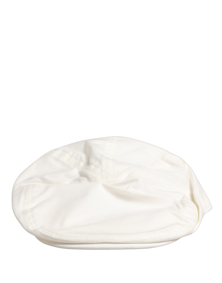 Men White Cotton Blend Newsboy Cloth Capello Hat