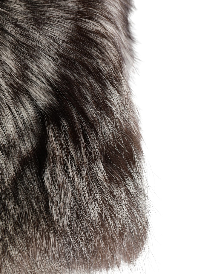 Brown Faux Fur Whole Head Wrap Capello Hat