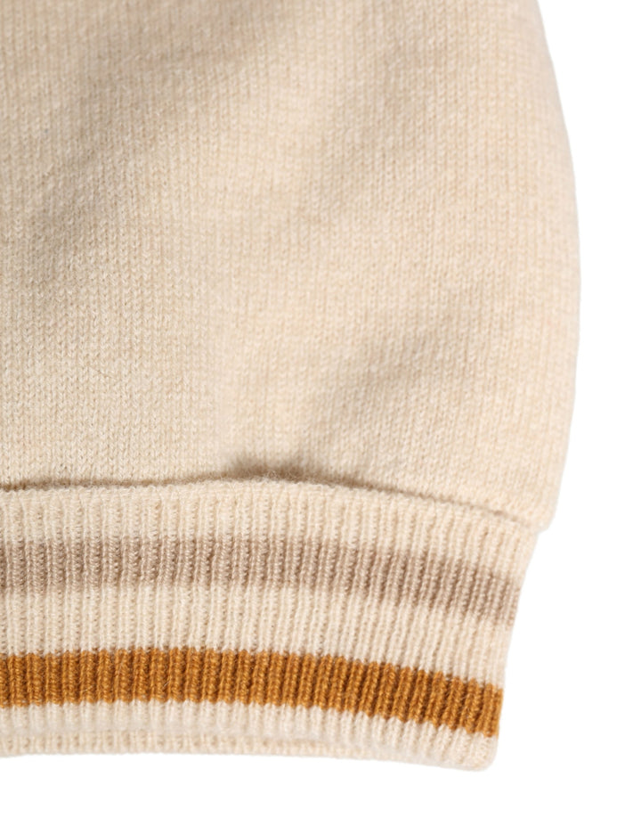 Beige Cashmere Knitted Women Winter Beanie Hat