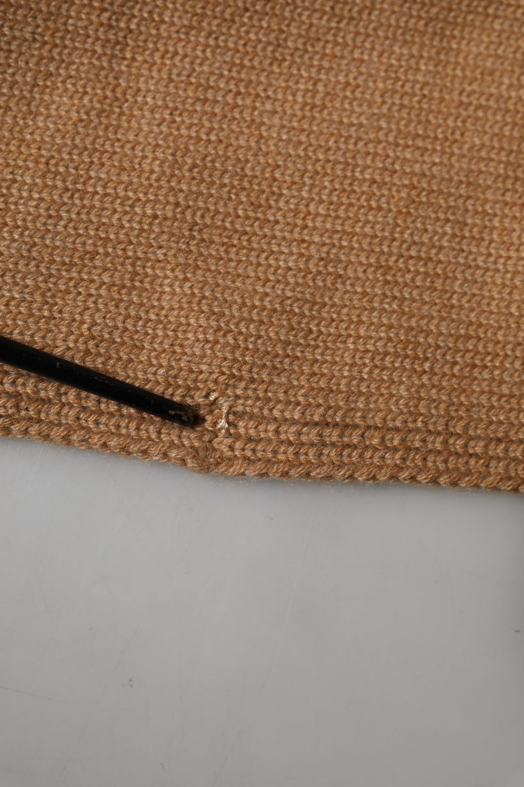 Brown Cashmere Knitted Men Neck Warmer One Size Scarf