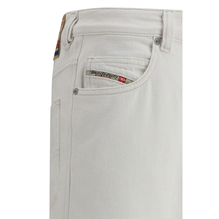White Cotton Slim Fit Jeans