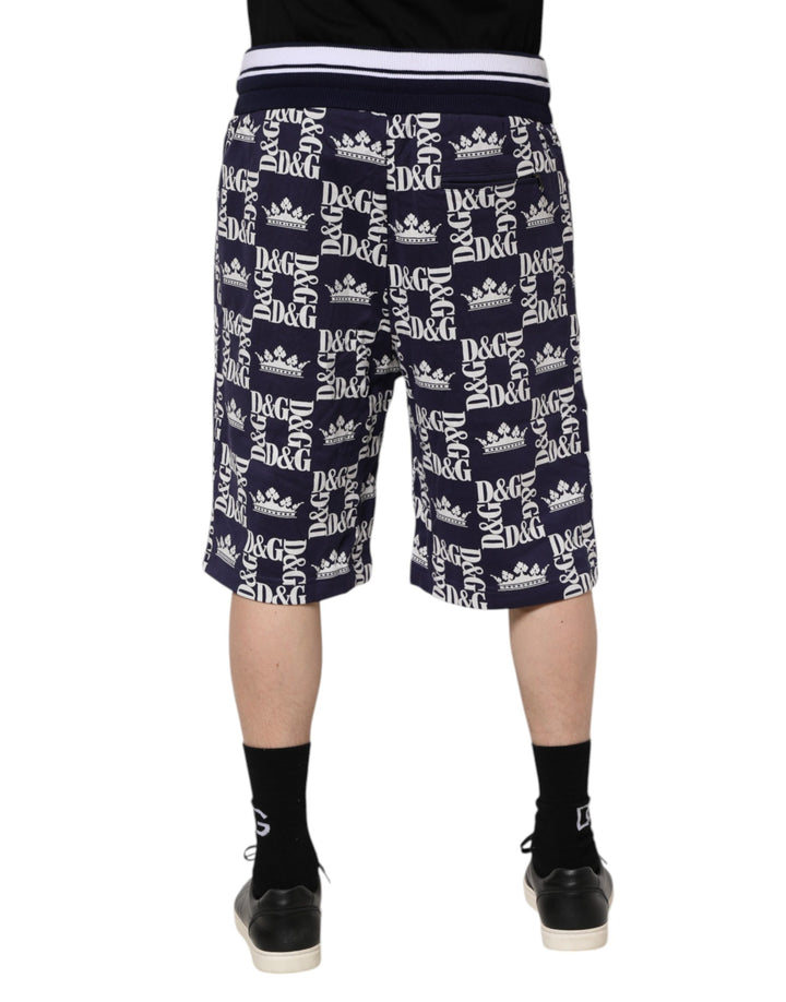 Blue DG Logo Print Chino Men Bermuda Shorts