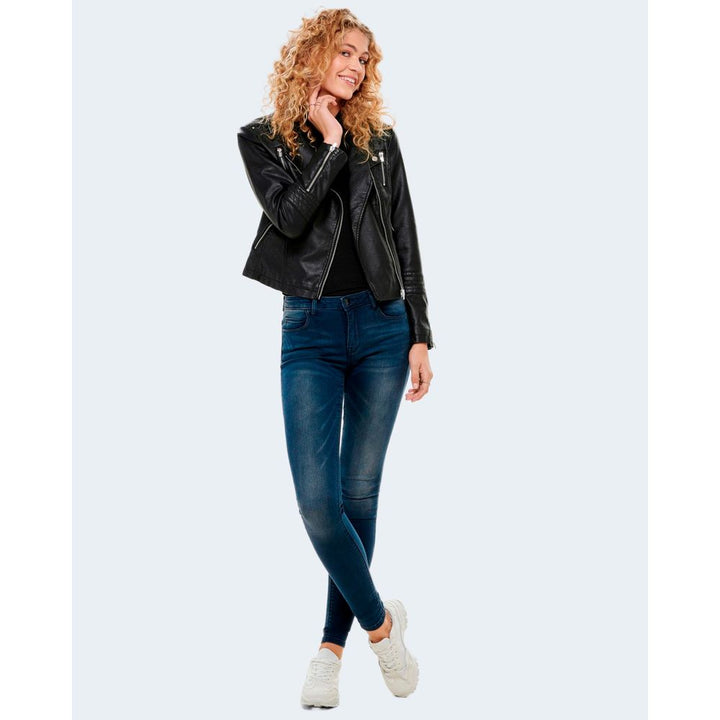 Black Viscose Biker Jacket