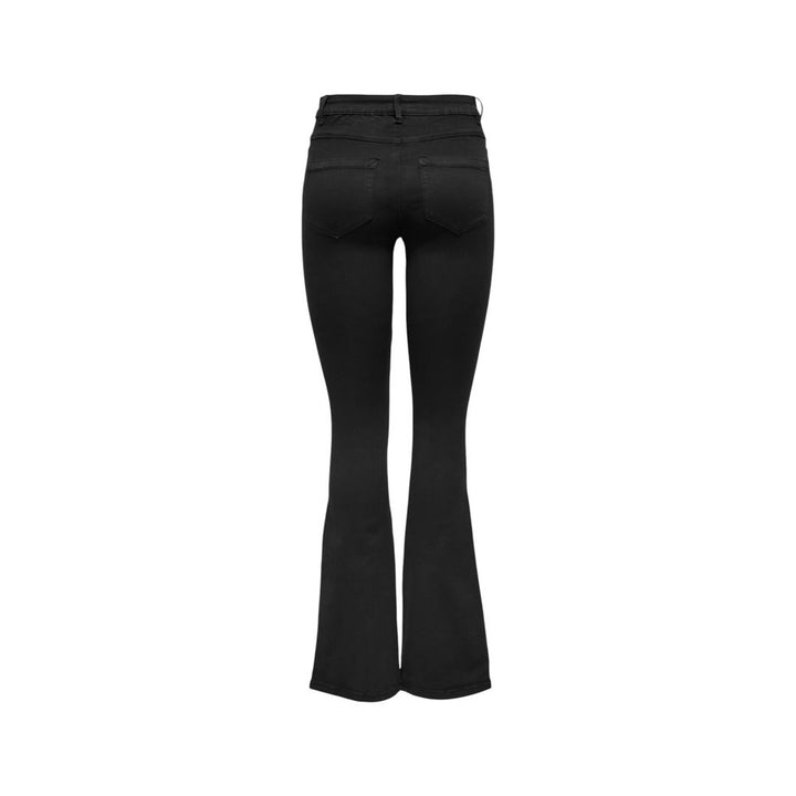 Black Cotton Bootcut Jeans