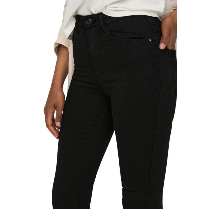 Black Cotton Bootcut Jeans