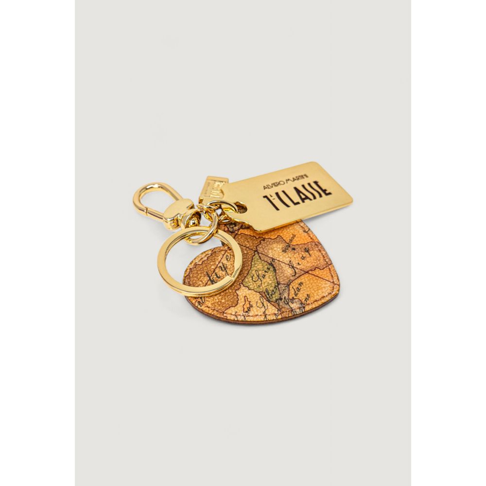 Beige Leather Keychain