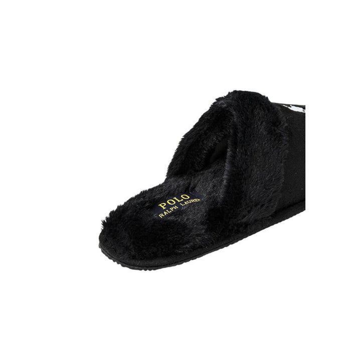 Black Polyester Slippers