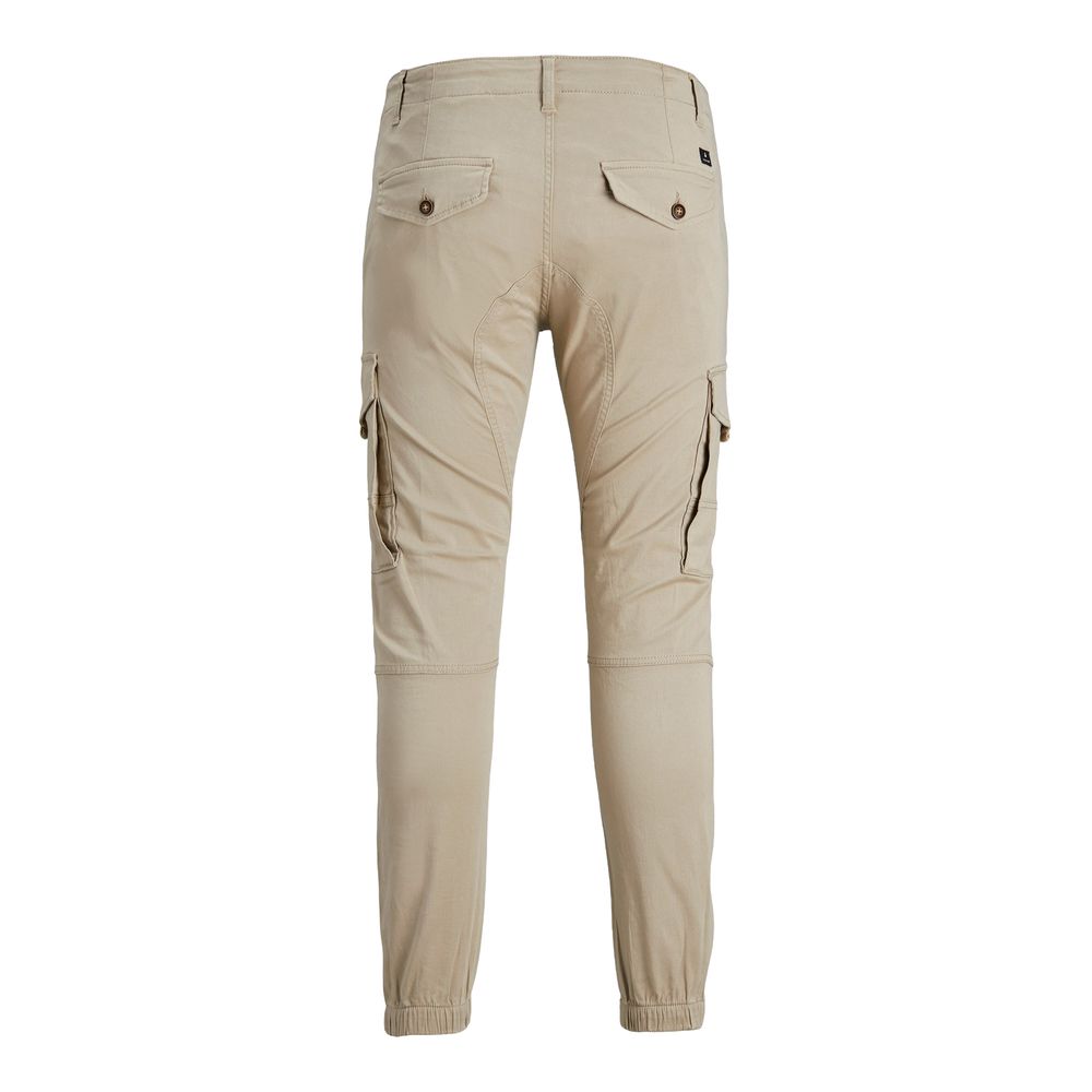 Beige Cotton Cargo Pants