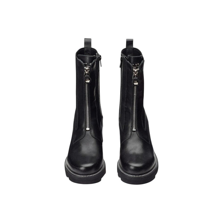 Black Leather Ankle Boots