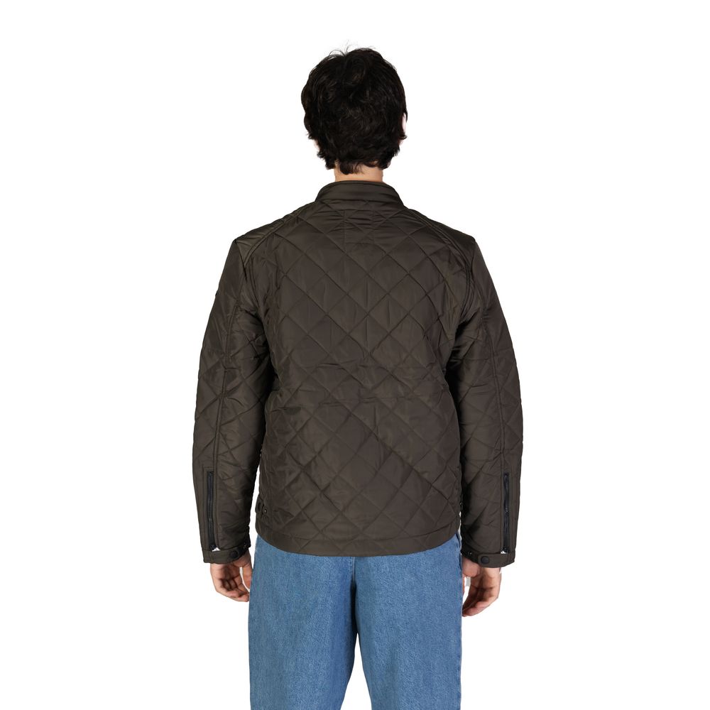 Green Polyamide Biker Jacket
