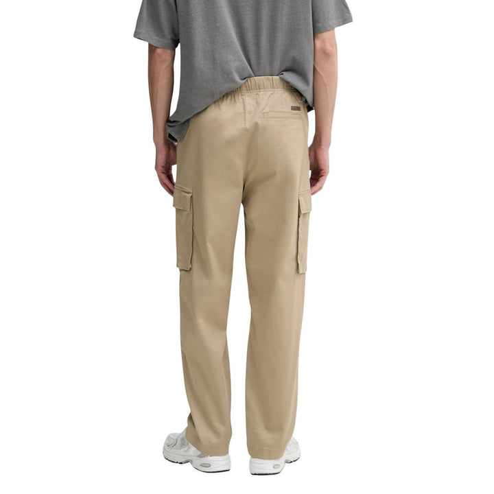 Beige Cotton Cargo Pants