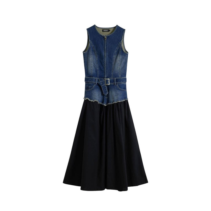 Blue Cotton Long Dress