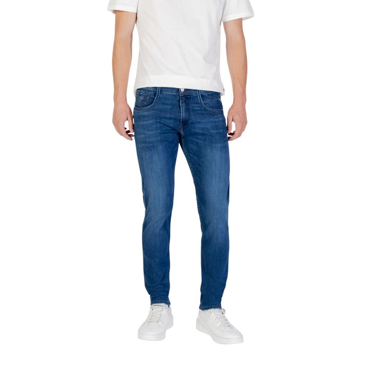 Blue Cotton Skinny Jeans