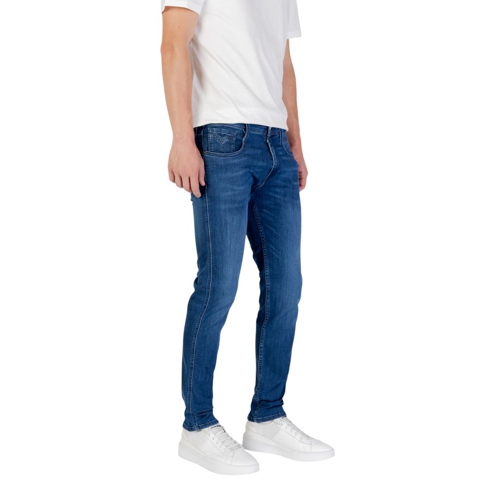 Blue Cotton Skinny Jeans