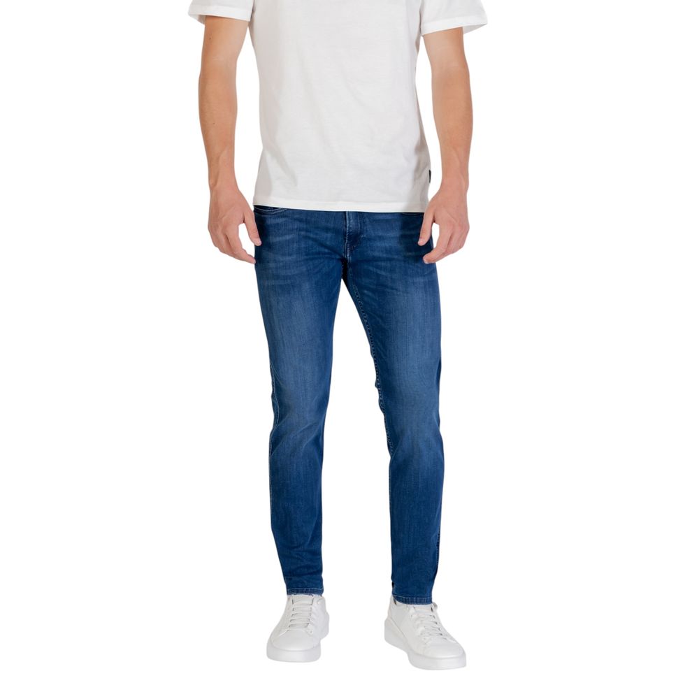 Blue Cotton Skinny Jeans