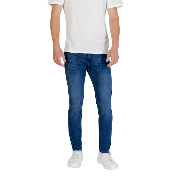 Blue Cotton Skinny Jeans