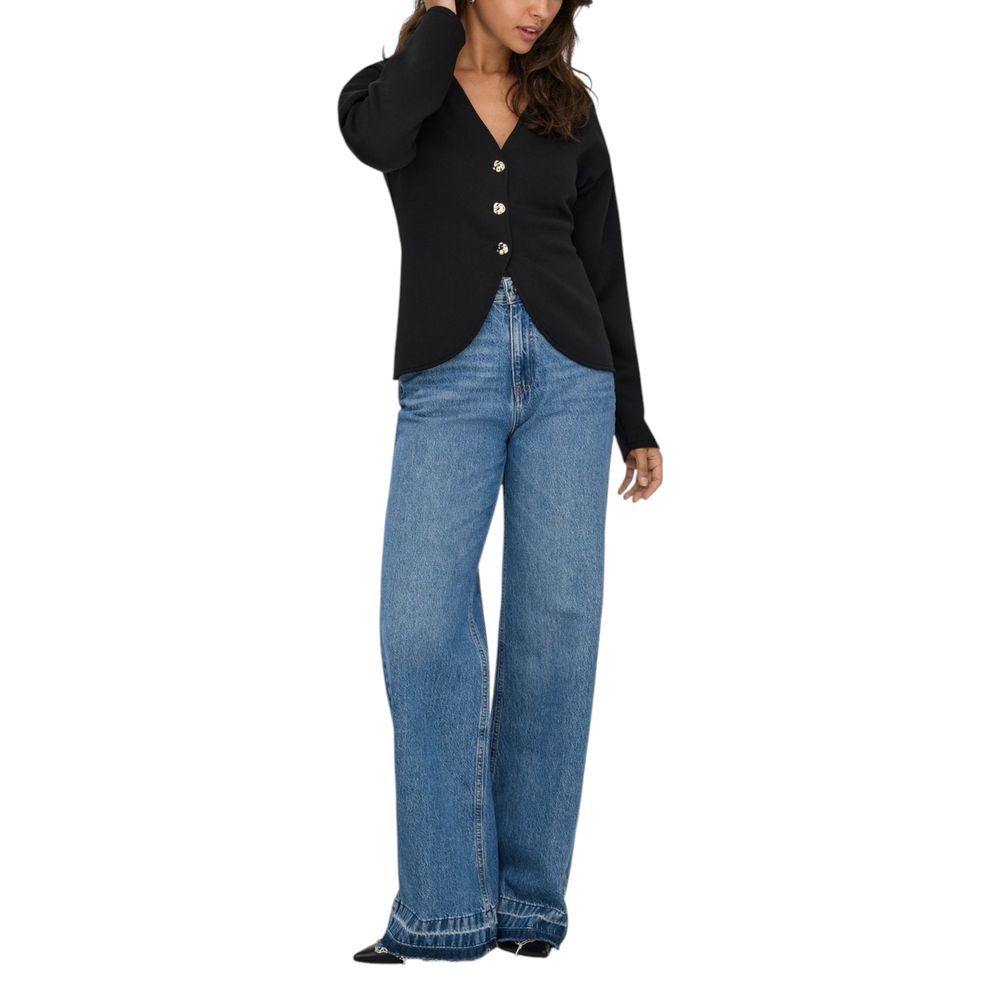 Black Polyester Cardigan